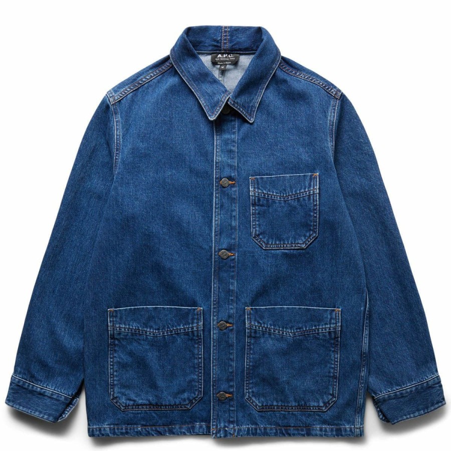 Outerwear * | A.P.C. Stefano Jacket Washed Indigo