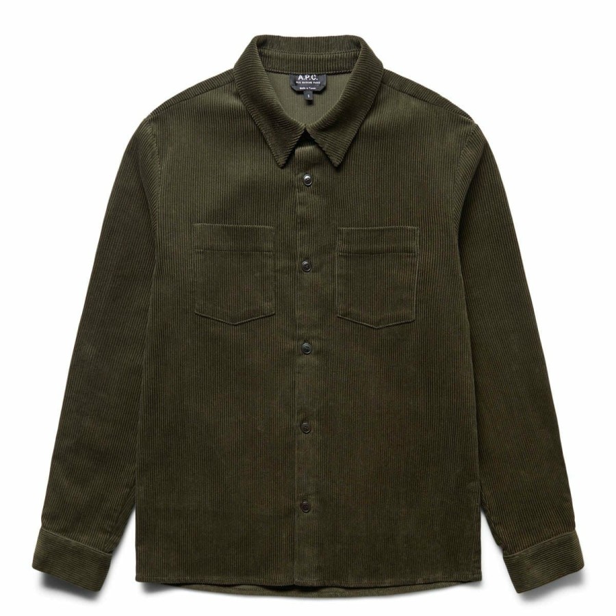 Outerwear * | A.P.C. Joe Overshirt Military Khaki