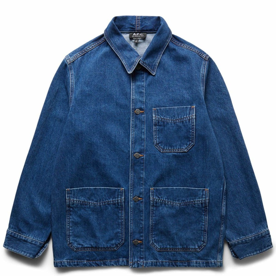 Outerwear * | A.P.C. Stefano Jacket Washed Indigo